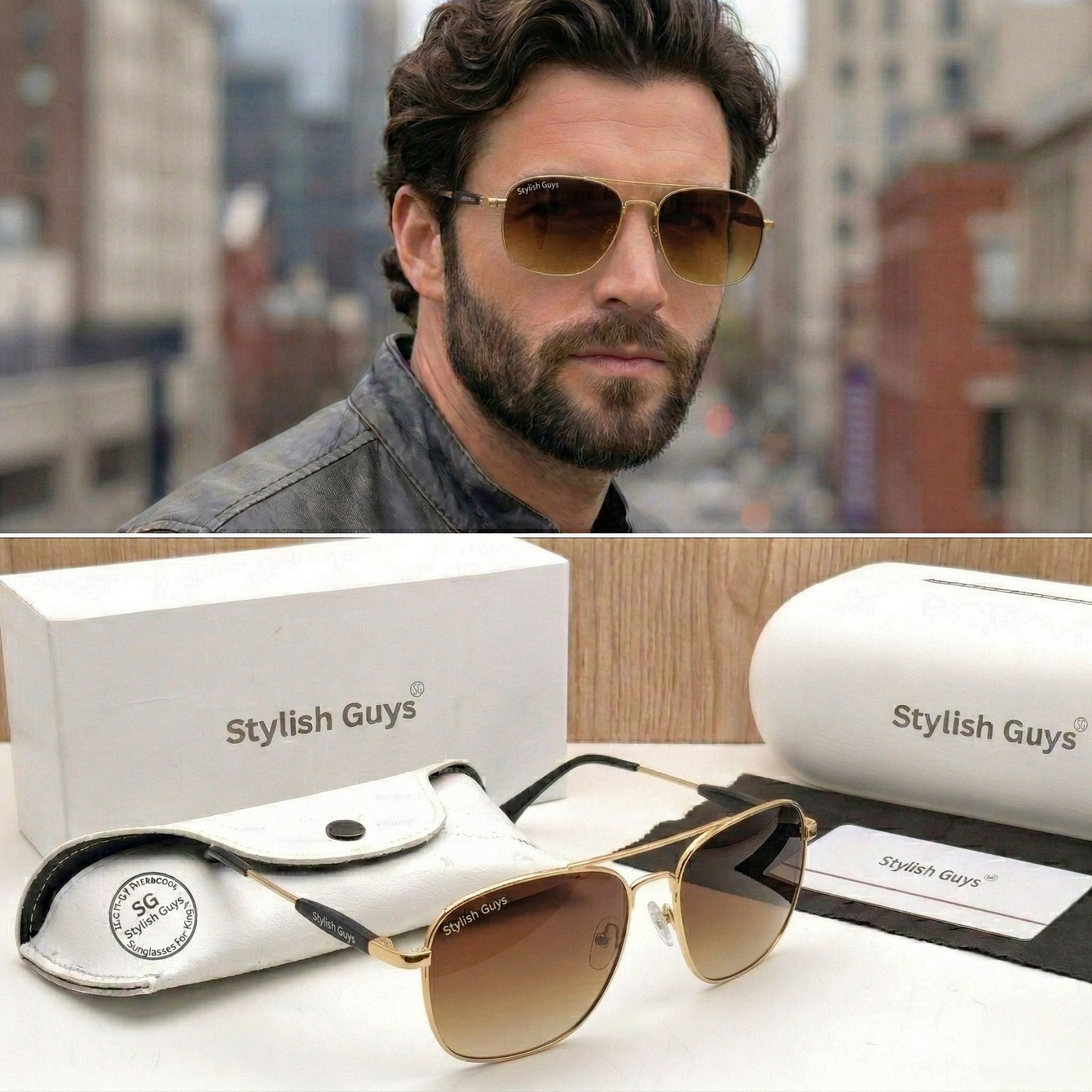 stylish guys Mirrored, UV Protection, Toughened Glass Lens Aviator Sunglasses (Free Size)-picture-17
