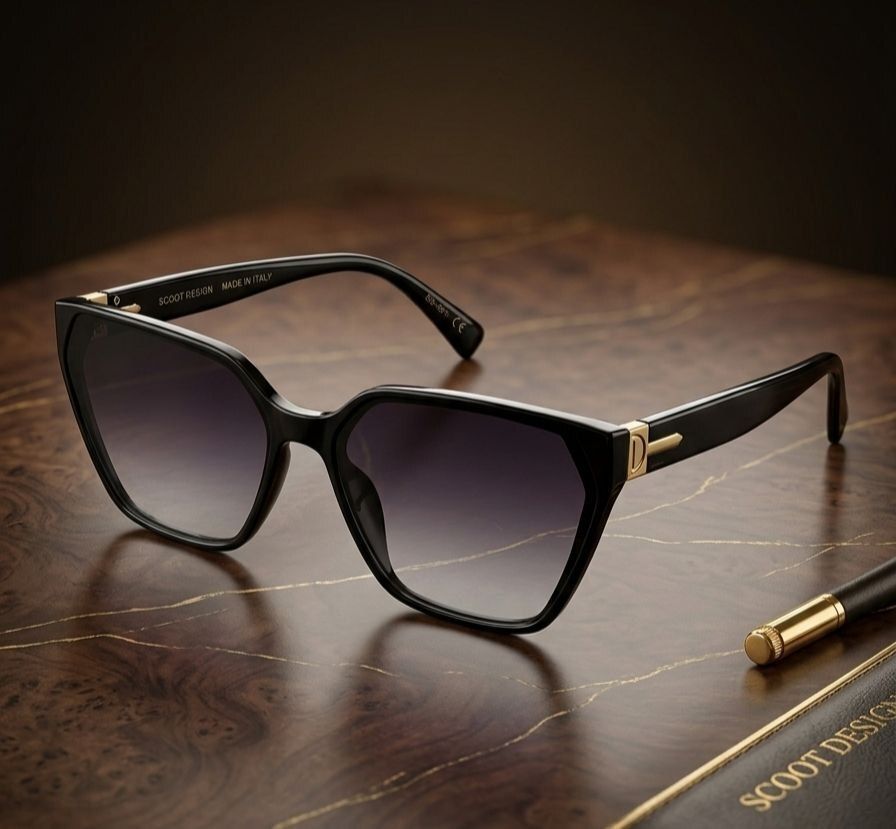 hushahide UV Protection, Polarized, Gradient Retro Square, Over-sized Sunglasses (Free Size)-picture-2