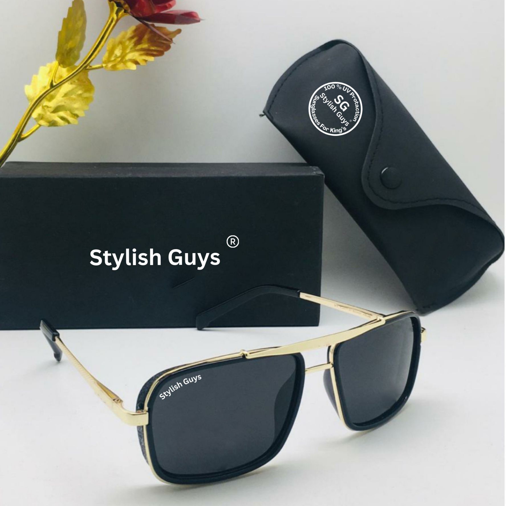 Mirrored, UV Protection Retro Square Sunglasses (Free Size)-image-38