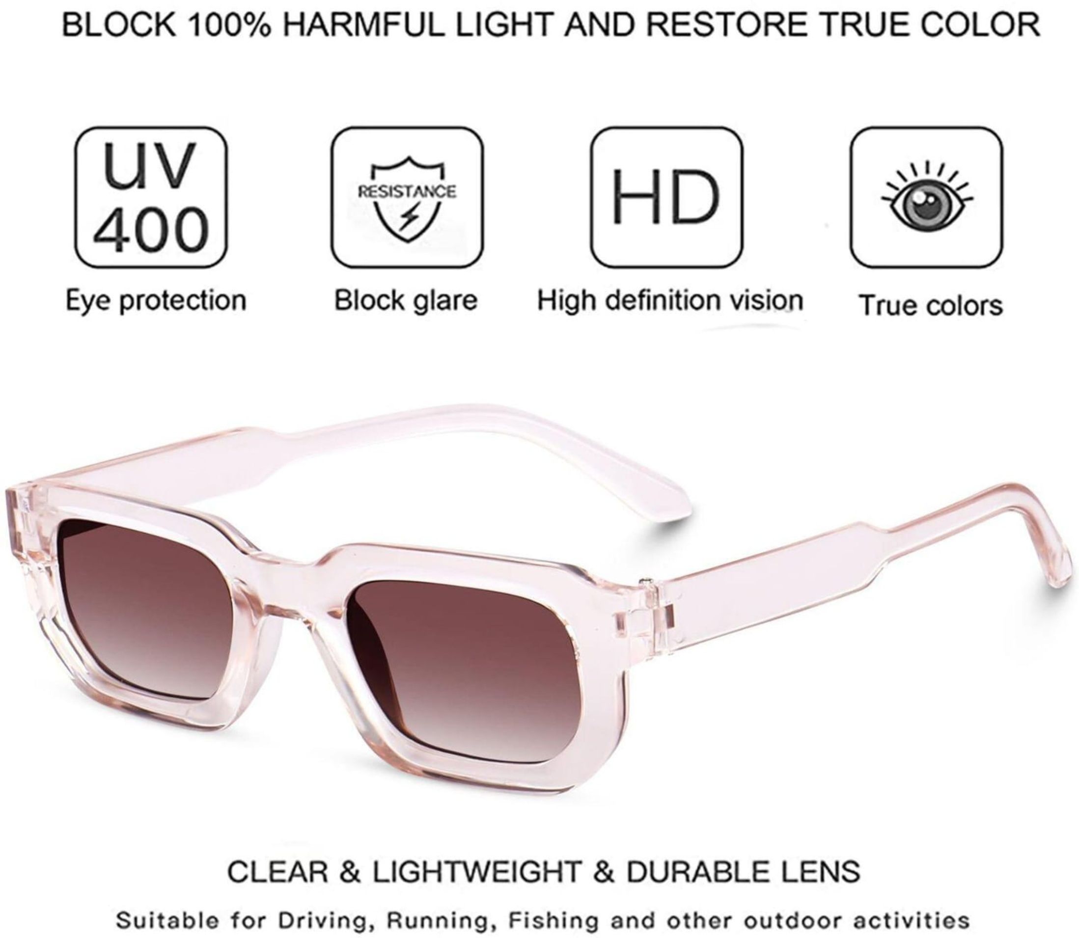 Polarized Rectangular Sunglasses (Free Size)-image-33