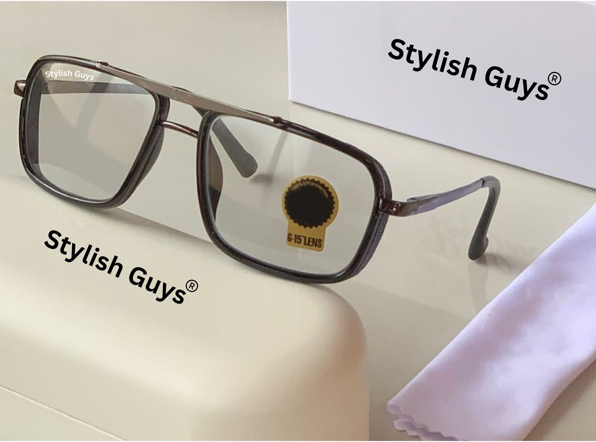 stylish guys Mirrored, UV Protection Retro Square Sunglasses (Free Size)-picture-26