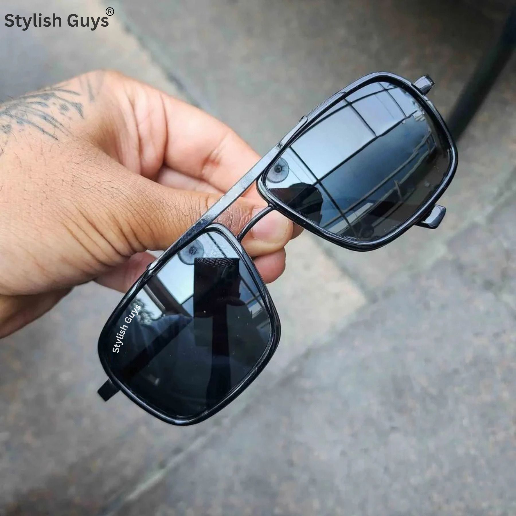Mirrored, UV Protection Retro Square Sunglasses (Free Size)-image-47
