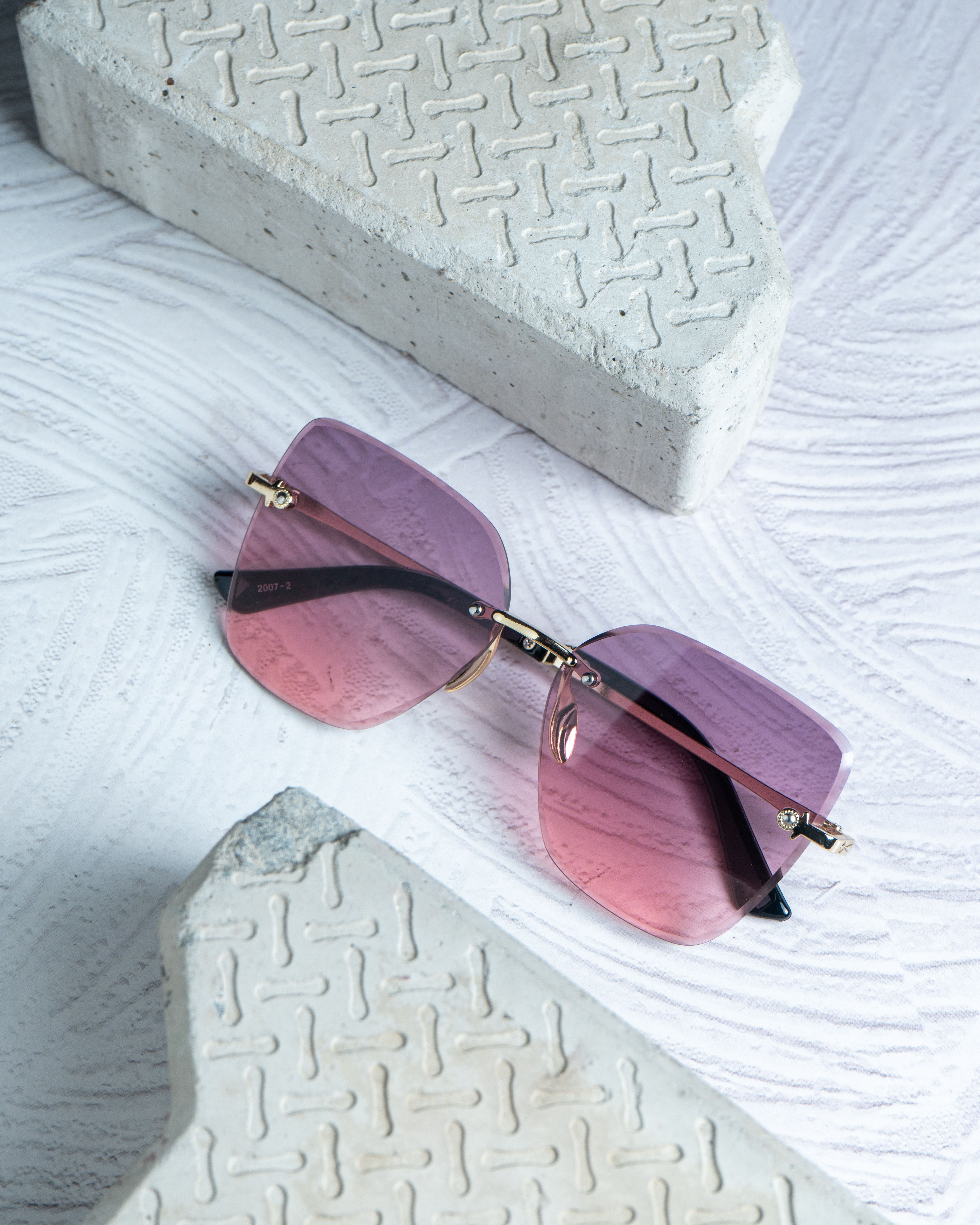 Gradient, UV Protection, Mirrored, Toughened Glass Lens Retro Square, Rectangular, Over-sized Sunglasses (Free Size)-image-40
