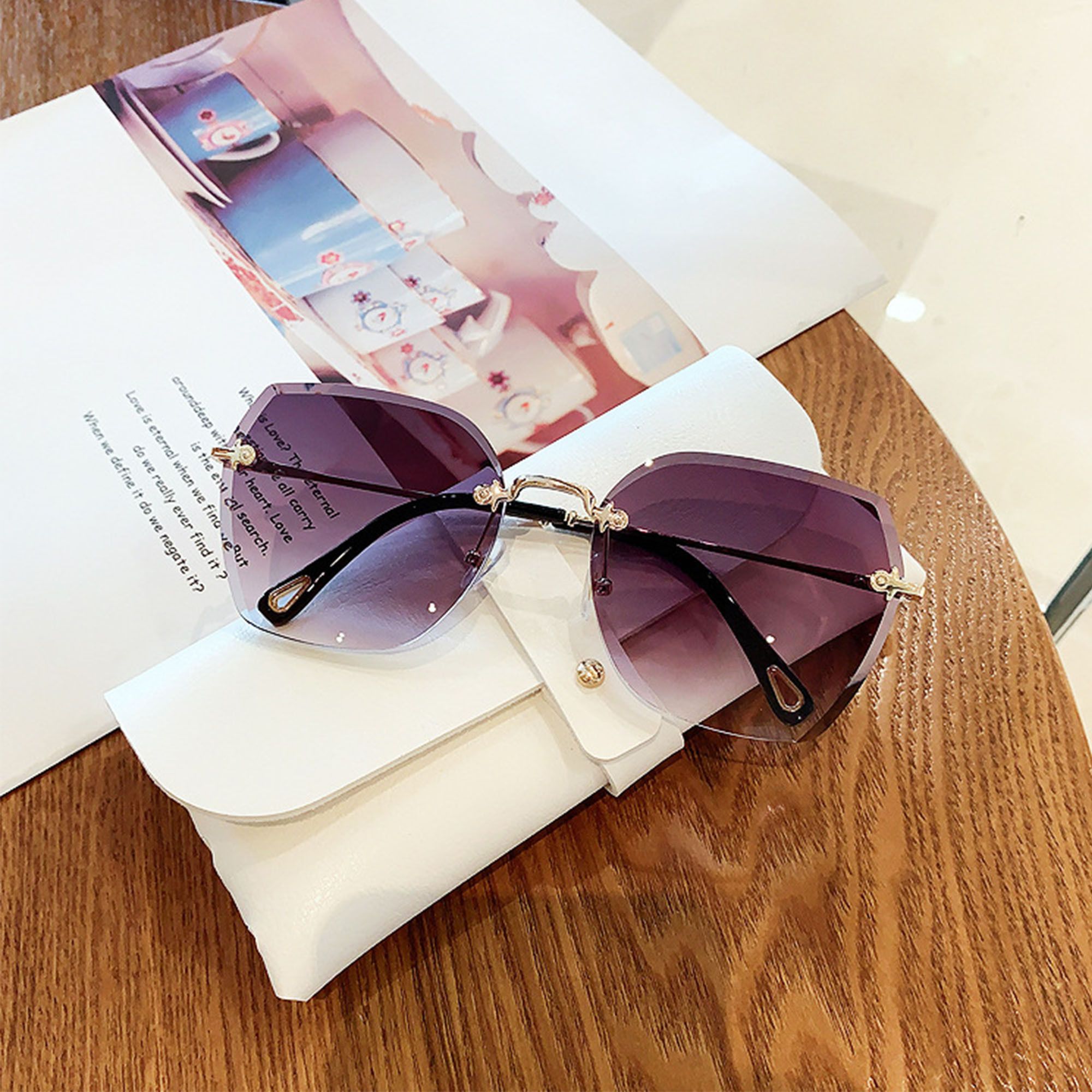kalveera UV Protection, Gradient, Toughened Glass Lens Cat-eye, Over-sized, Retro Square Sunglasses (58)-picture-18