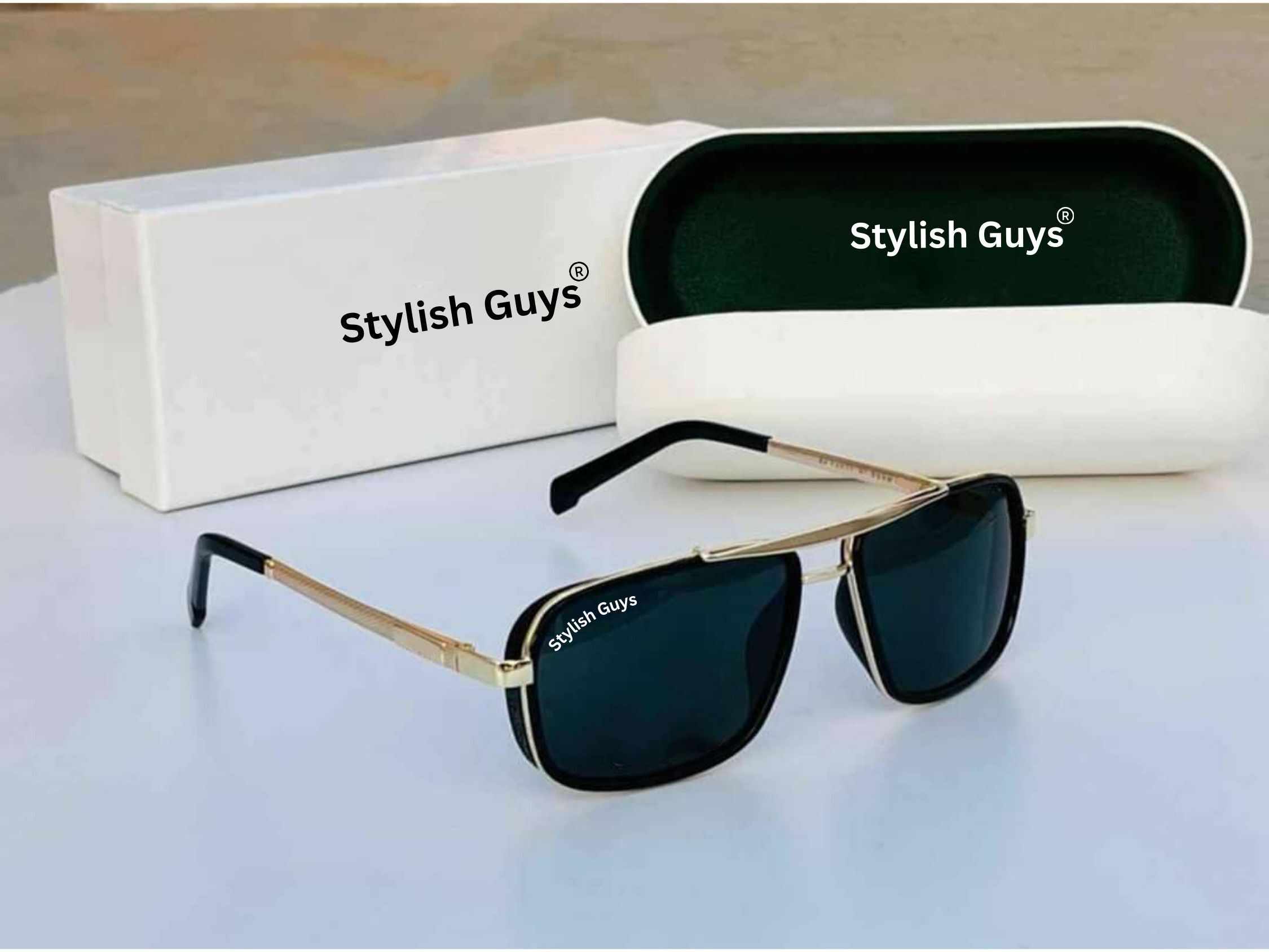 stylish guys Mirrored, UV Protection Retro Square Sunglasses (Free Size)-picture-40