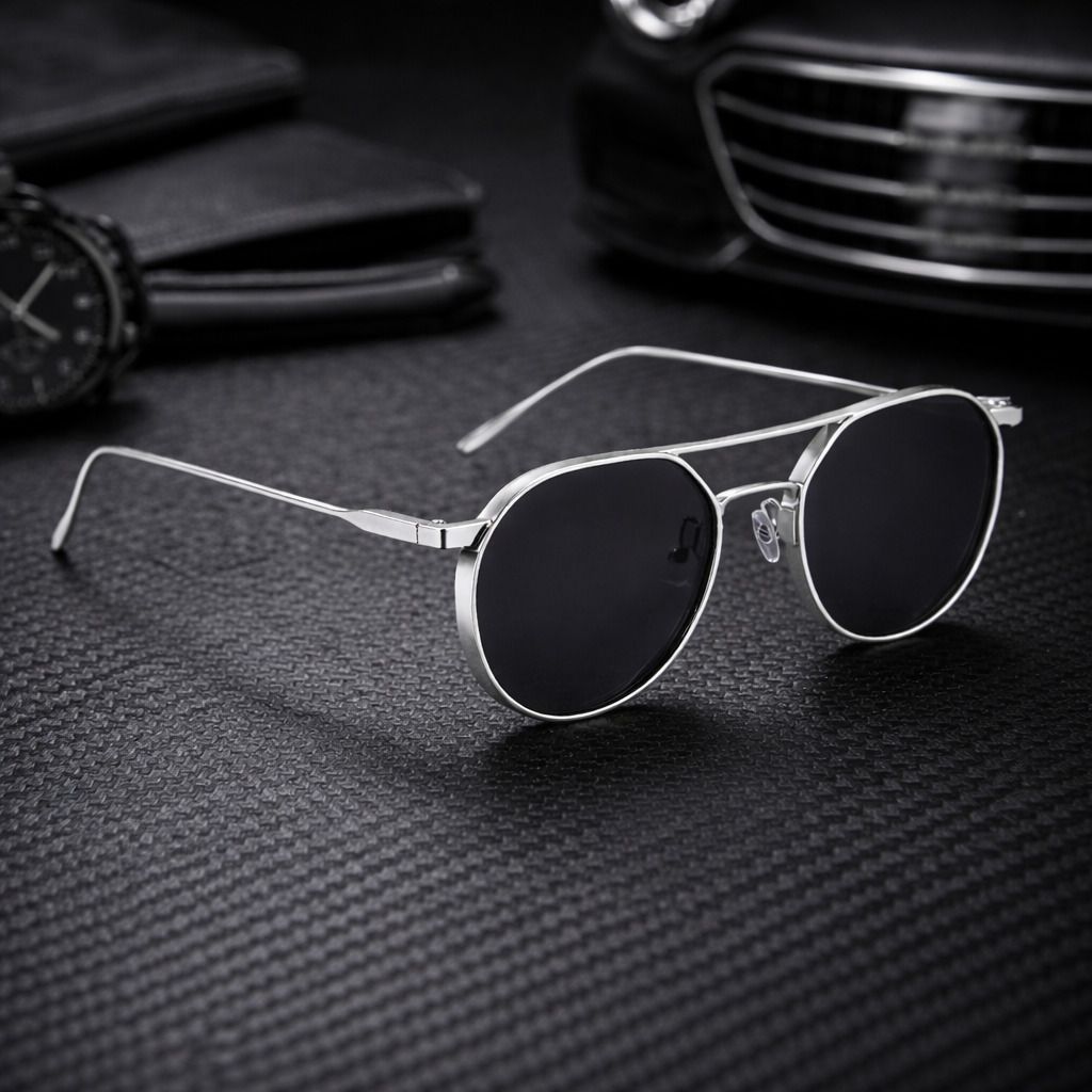 UV Protection, Mirrored, Riding Glasses Round, Spectacle Sunglasses (54)-image-4