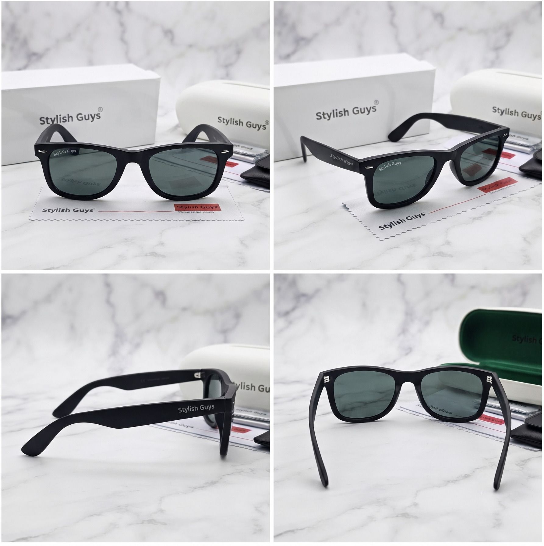 stylish guys Mirrored, UV Protection, Toughened Glass Lens Wayfarer Sunglasses (Free Size)-picture-10