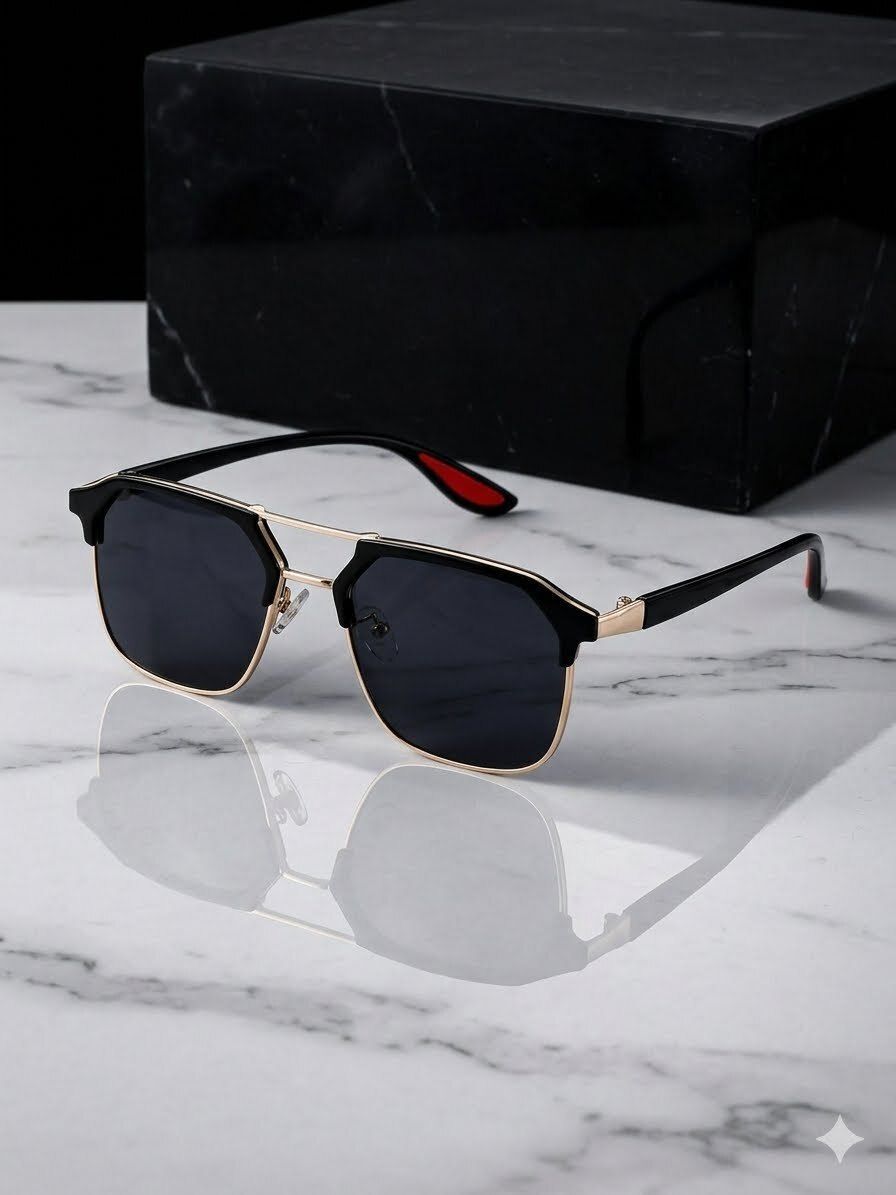 UV Protection Rectangular Sunglasses (Free Size)-image-15
