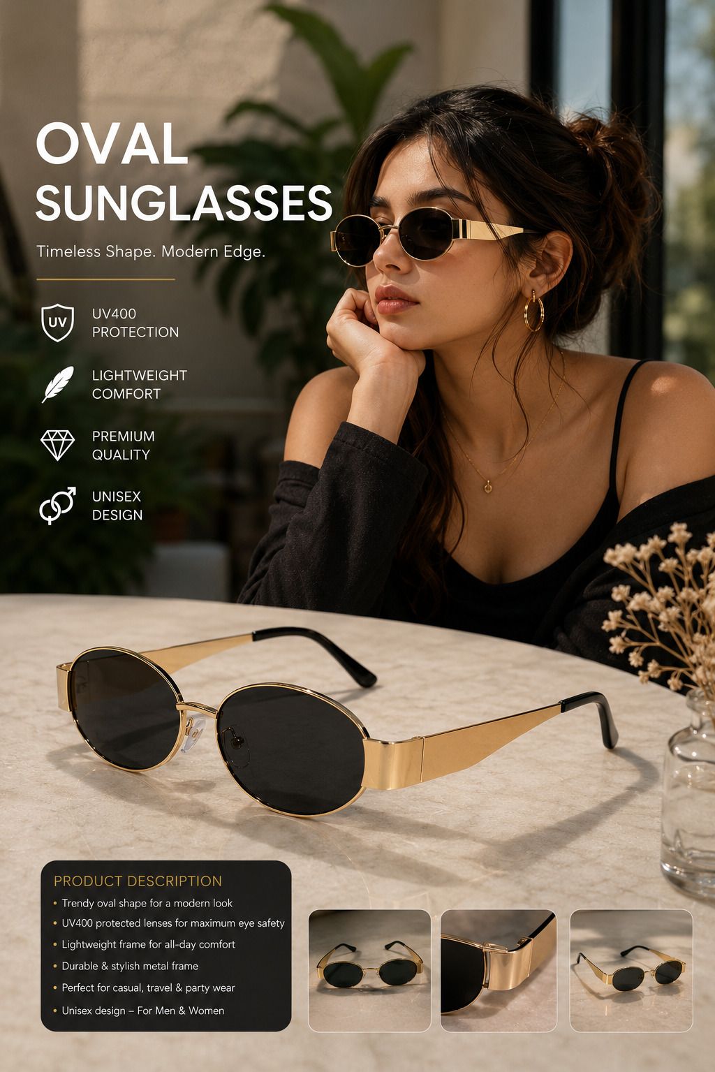 amaqro Others, UV Protection, Toughened Glass Lens, Mirrored, Night Vision, Polarized Retro Square, Oval Sunglasses (Free Size)-picture-14