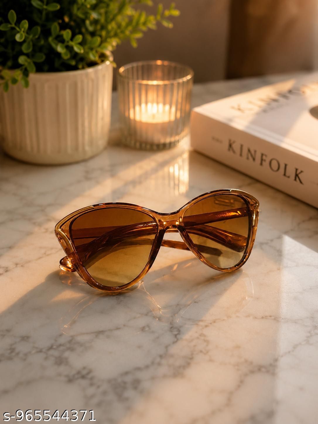 i and t fahsion UV Protection, Toughened Glass Lens, Photochromatic Lens Cat-eye, Over-sized Sunglasses (Free Size)-picture-29