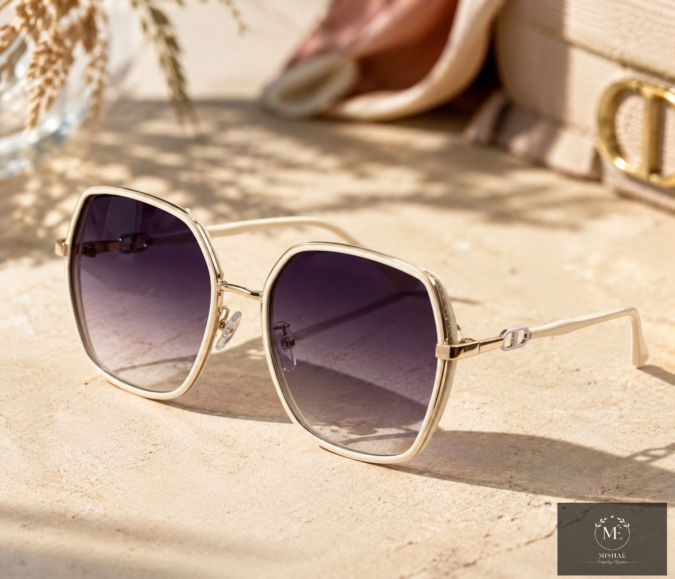 me mishae Gradient, Toughened Glass Lens, UV Protection, Others Octagonal, Over-sized Sunglasses (62)-picture-35
