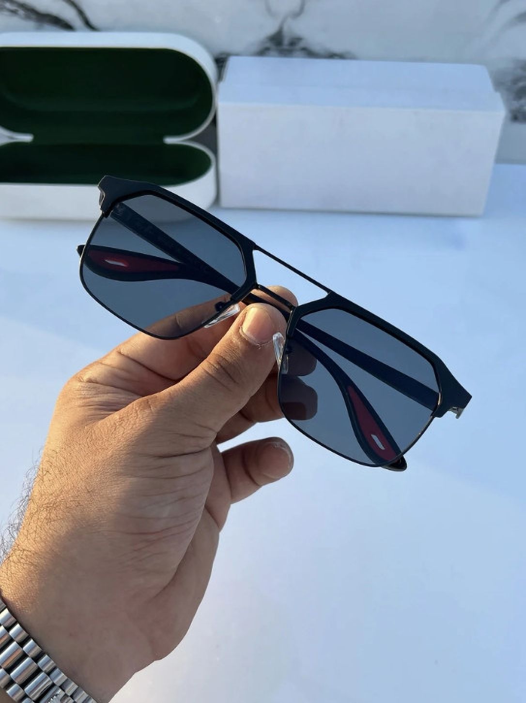 vizor UV Protection Rectangular, Retro Square Sunglasses (Free Size)-picture-14