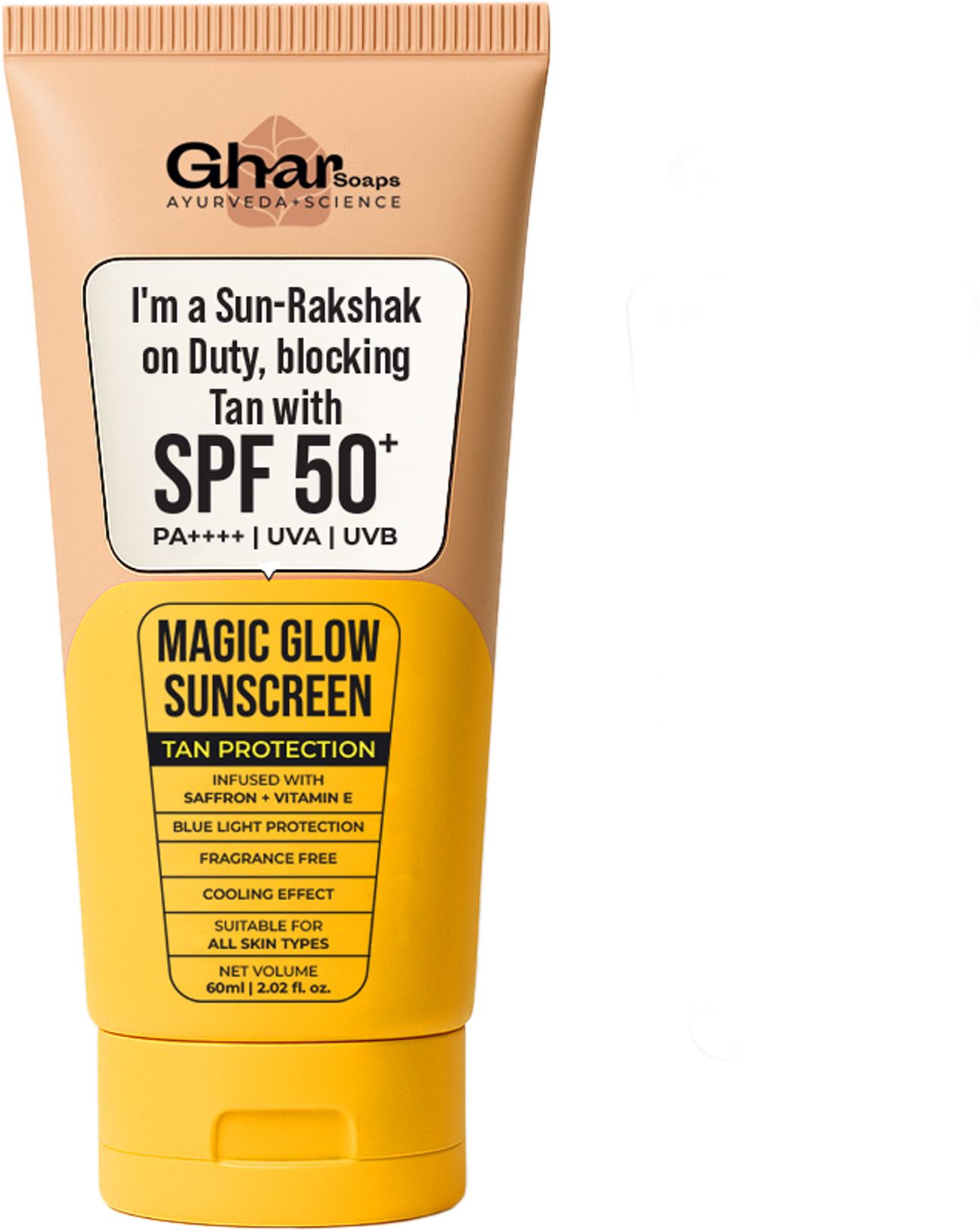 Sunscreen - SPF 50 PA++ Magic Glow Sunscreen, SPF 50+ UVA/UVB Protection, Saffron & Vitamin E, 60ml-image-11