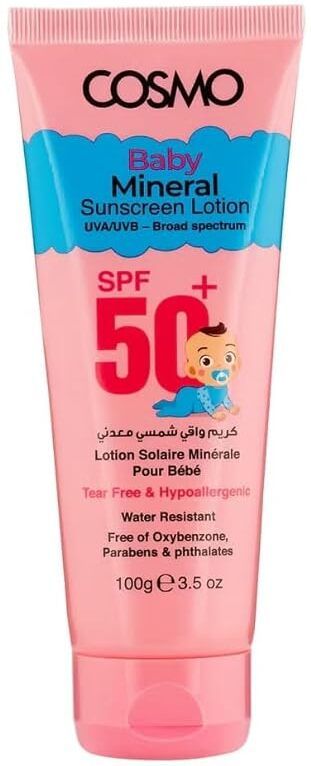 Sunscreen - SPF 50 PA+ Baby Mineral Sunscreen Lotion with Niacinamide & Cucumber Extract-image-3