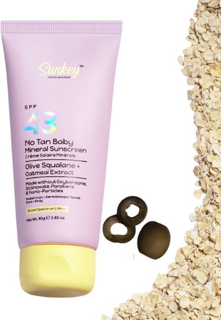 Sunscreen - SPF 43 PA+++ No Tan Baby Mineral Sunscreen With Olive Squalane & Oatmeal Extract-image-24
