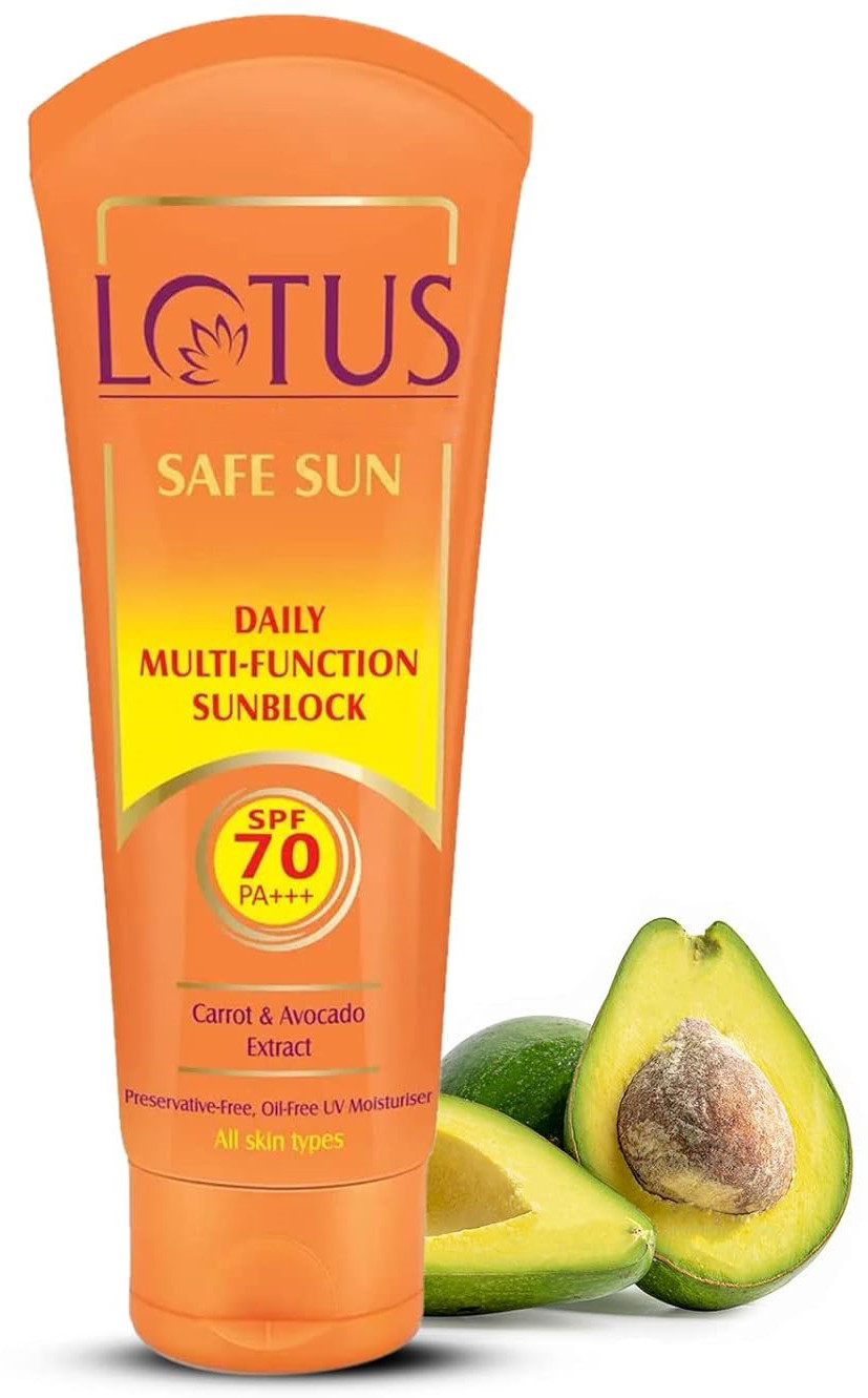 lotus organics+ Sunscreen - SPF 70 PA+++ Safe Sun Daily Multi Function Sunscreen SPF 70 60g image 1