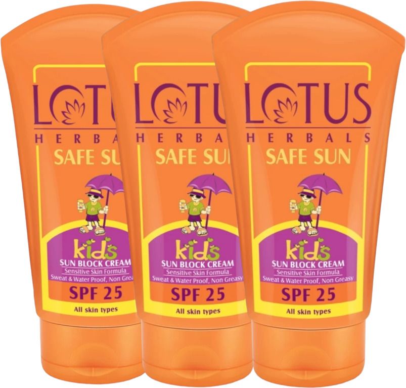 Sunscreen - SPF 50 (Combo 3) 50g Safe Sun Kids Sunscreen Cream SPF 25