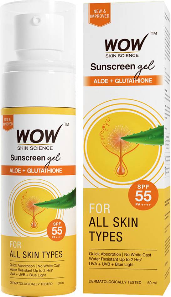 WOW Skin Science Sunscreen Gel with SPF 55 PA++++ & 