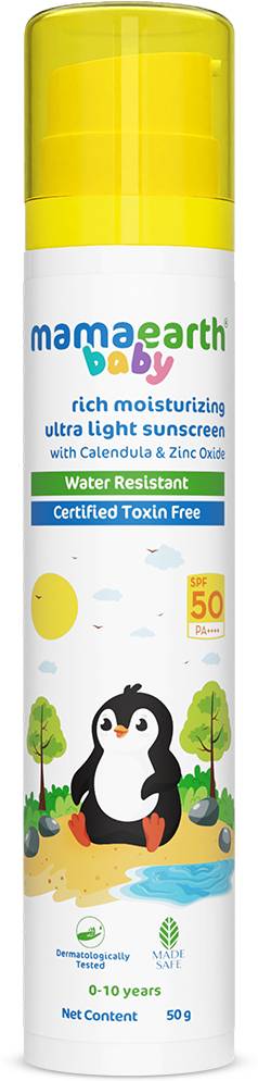 Mamaearth Baby Rich Moisturizing Ultra Light Sunscre Mamaearth Baby Rich Moisturizing Ultra Light Sunscre