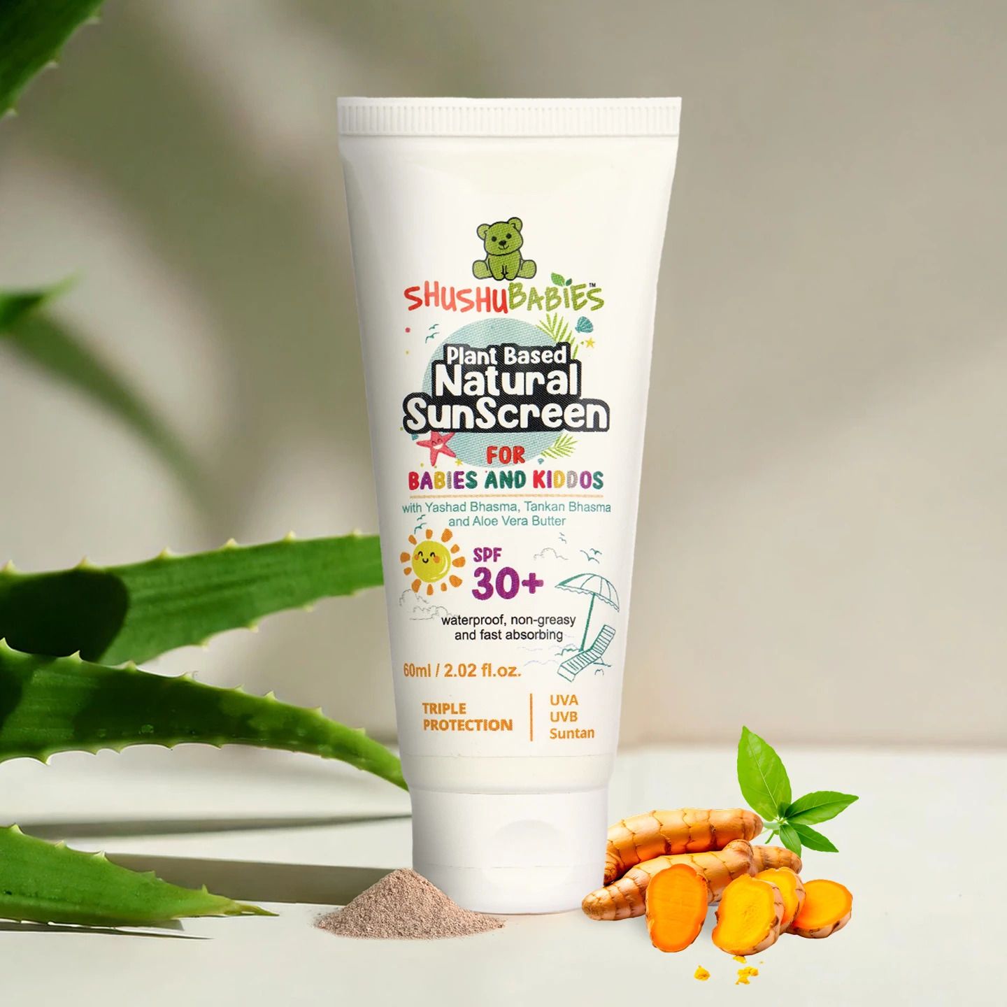 Sunscreen - SPF 30+ Plant-Based With UVA/UVB Protection For Babies/Kiddos Under 0-12 Years-image-2