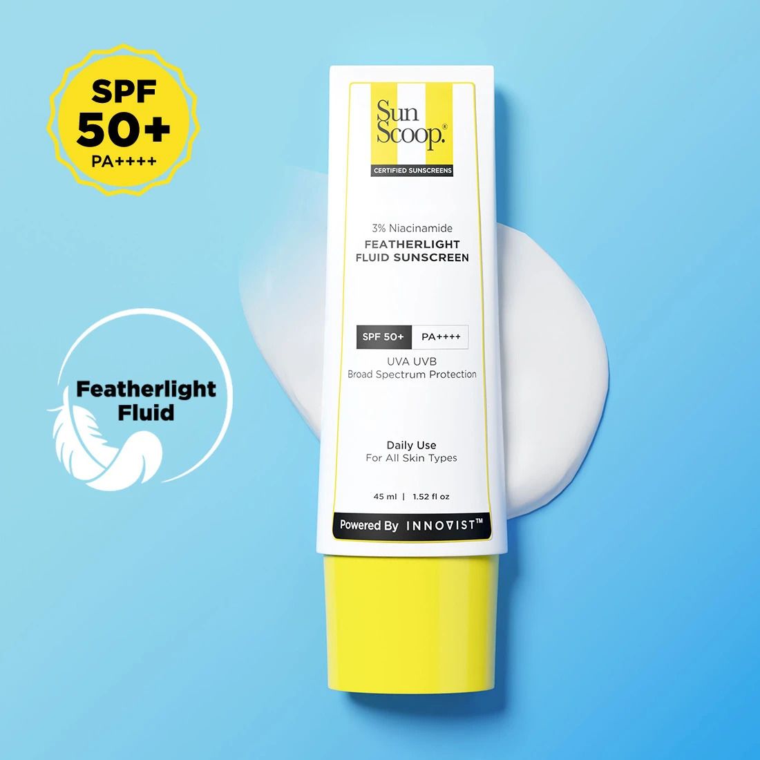 sunscoop Sunscreen - SPF 50 PA++++ 3% Niacinamide Fluid Sunscreen | Super Light | Prevents Tanning-picture-15