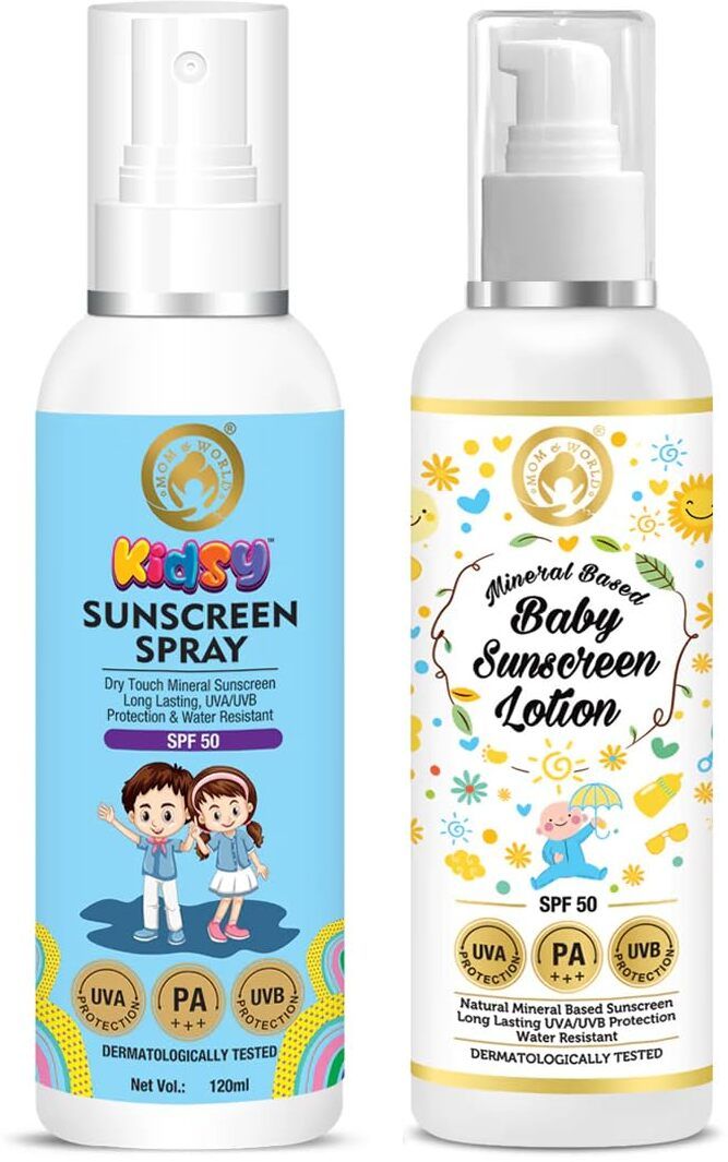 Sunscreen - SPF 50 PA+++ Kids Sunscreen Spray SPF 50 + Sunscreen Lotion Combo