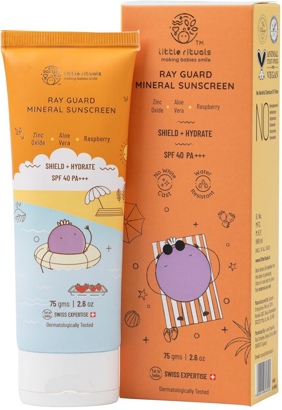 Sunscreen - SPF 40 PA+++ Mineral Sunscreen: No White Cast, Broad-Spectrum, Hypoallergenic