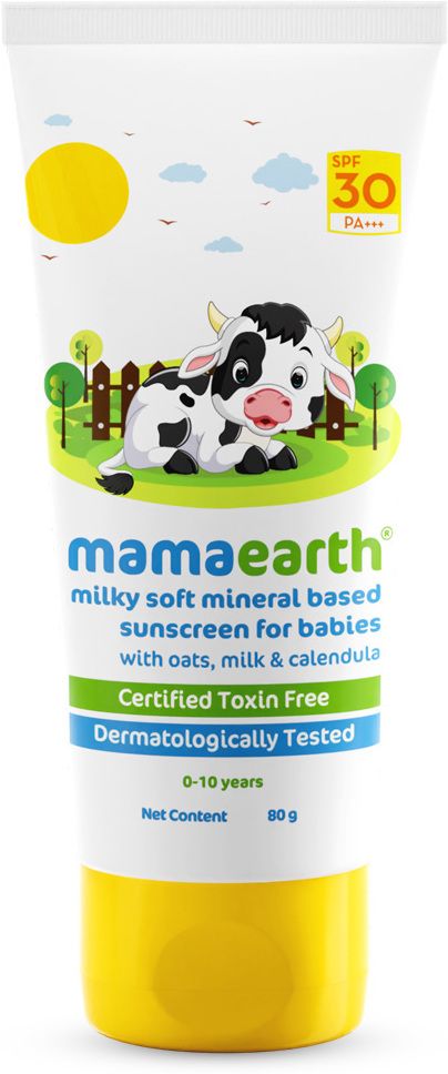 Sunscreen - SPF 50 PA+++ Milky Soft Mineral Based Sunscreen With Oats, Milk and Calendula for Babies