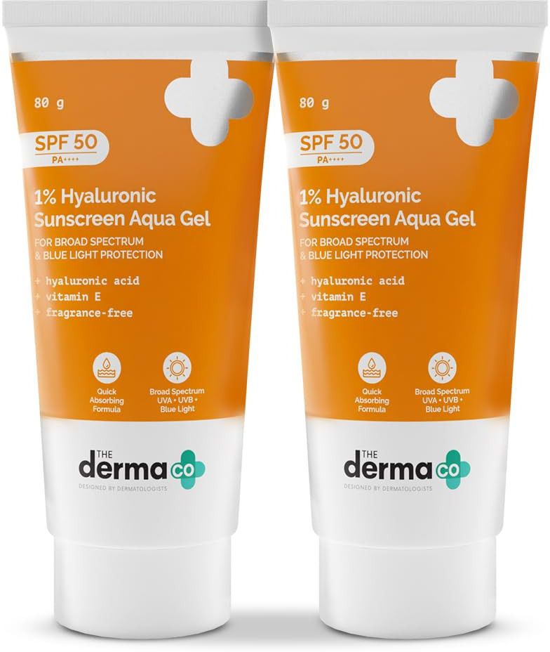 the derma co Sunscreen - SPF 50 PA++++ Aqua Ultra Light Gel 1% Hyaluronic acid No white-cast,Non-Sticky-All Skin Types-picture-18