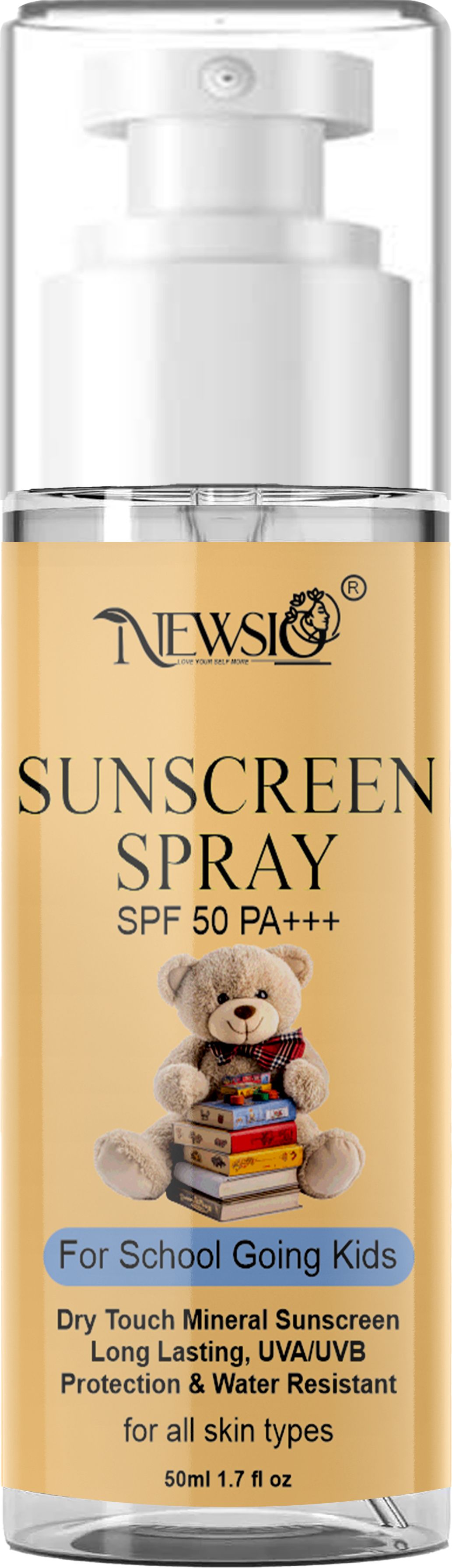 Sunscreen - SPF 50 PA+++ - Schoolers Sunscreen Spary Broad Spectrum , Water Resistant for School-going