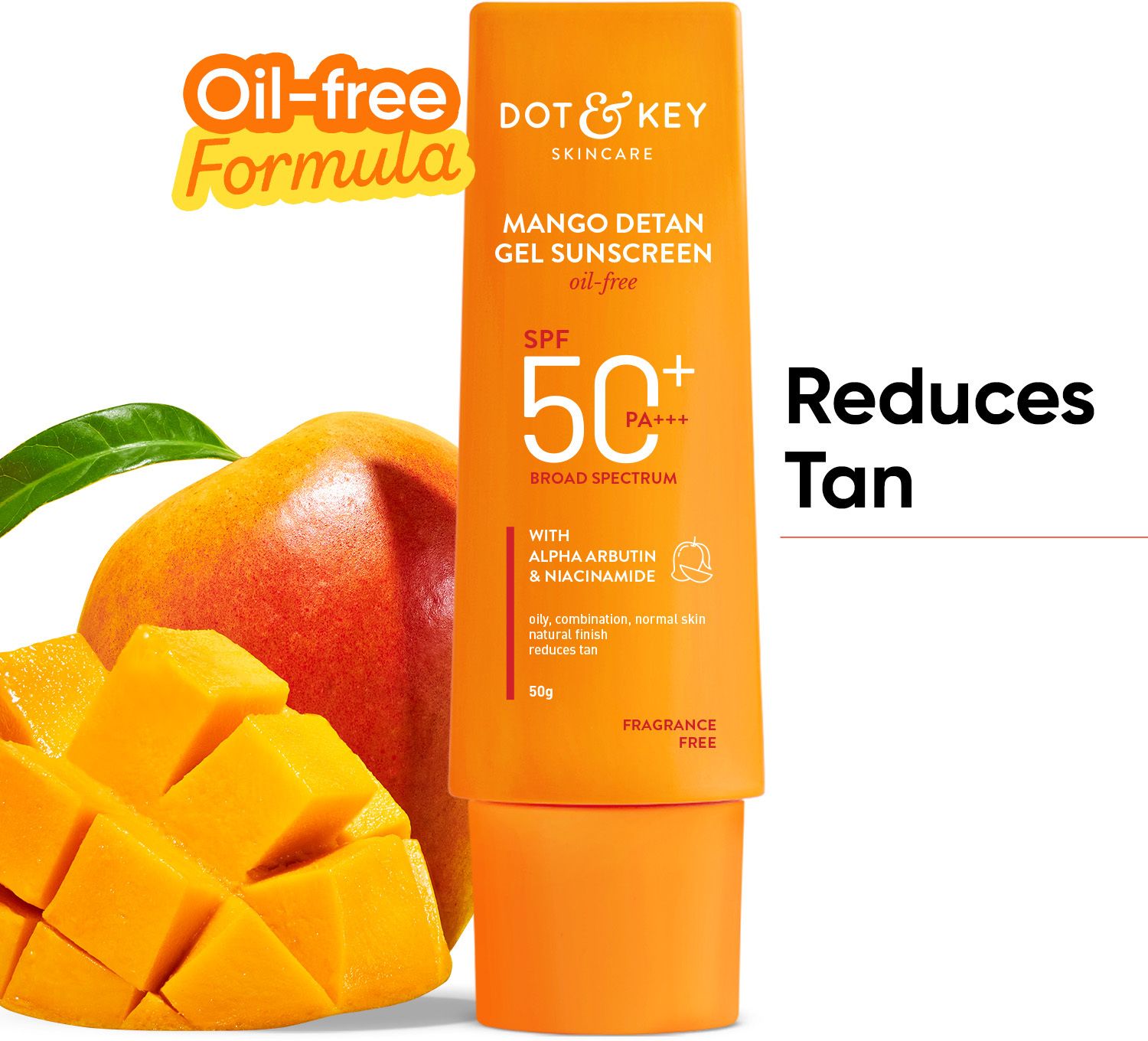 dot & key Sunscreen - SPF 50 PA++++ Mango Detan Gel oil free Sunscreen SPF 50 PA++++, reduces tan for all skin type-picture-12