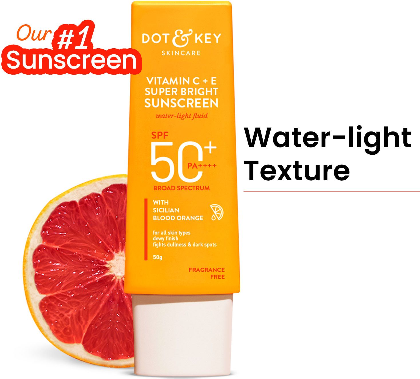 Sunscreen - SPF 50 PA++++ Vitamin C+E Super Bright,WaterLight, For Even Toned & Glowing Skin-image-42