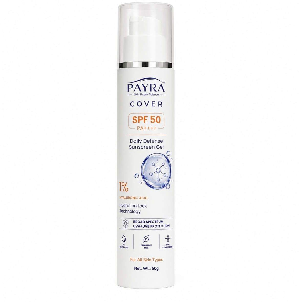Sunscreen - SPF 50 PA++++ PAYRA COVER 1% Hyaluronic Acid + Niacinamide + Vit-E Sunscreen-image-28