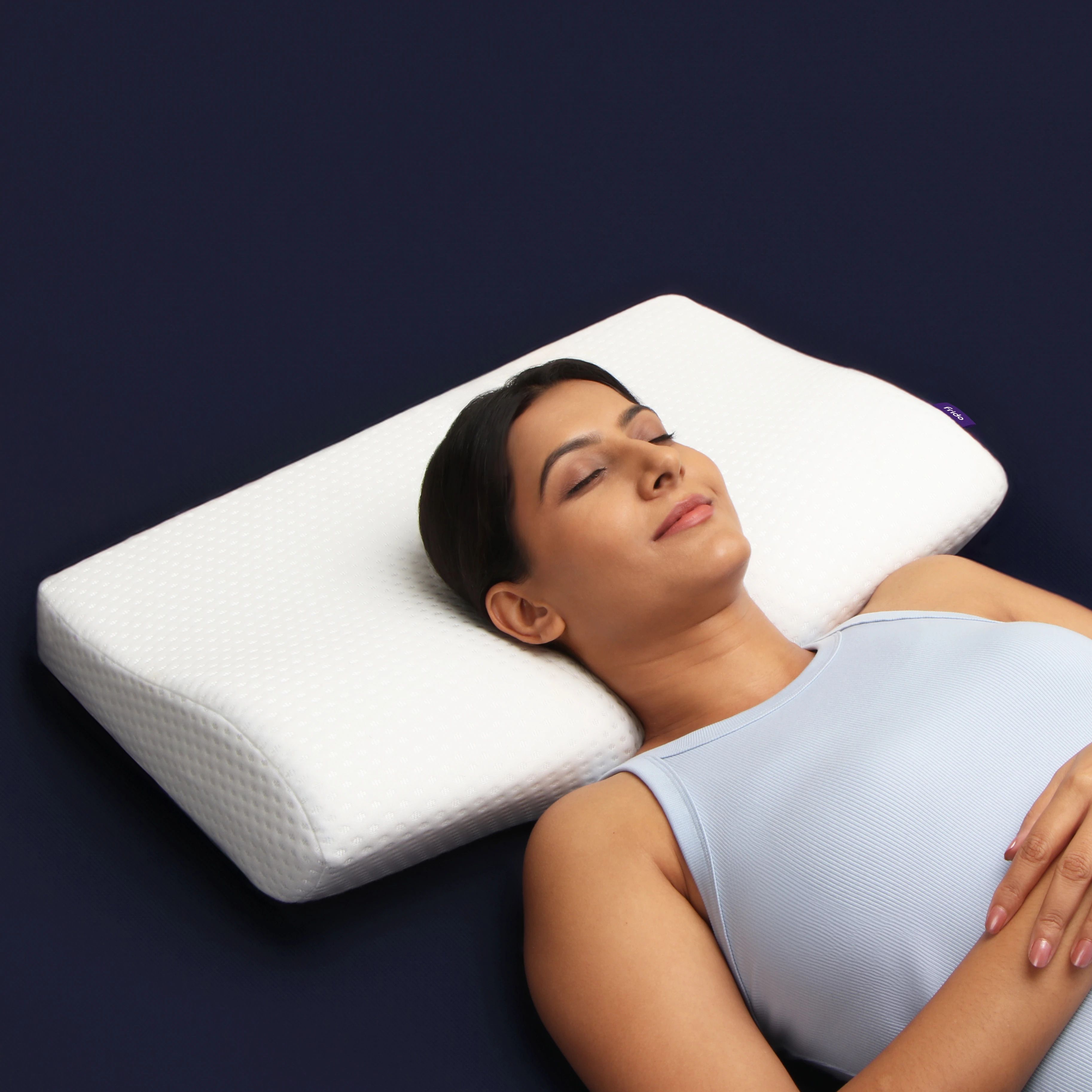 Memory Foam Cervical Pack of 1 Solid Contour Cervical Neck Pillow-image-28