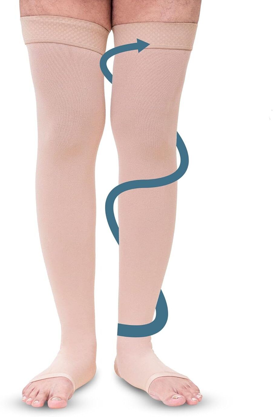 Compression Stockings Varicose Vein Circulation Knee High Support Socks (L) Knee Support-image-1