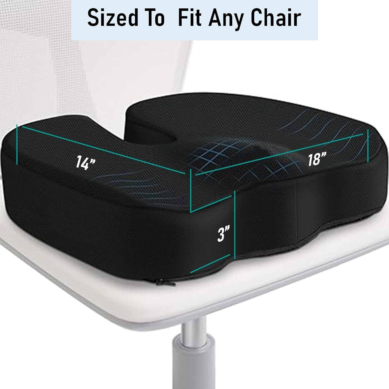 Black Memory Foam Car Pillow Cushion for Hyundai-image-14