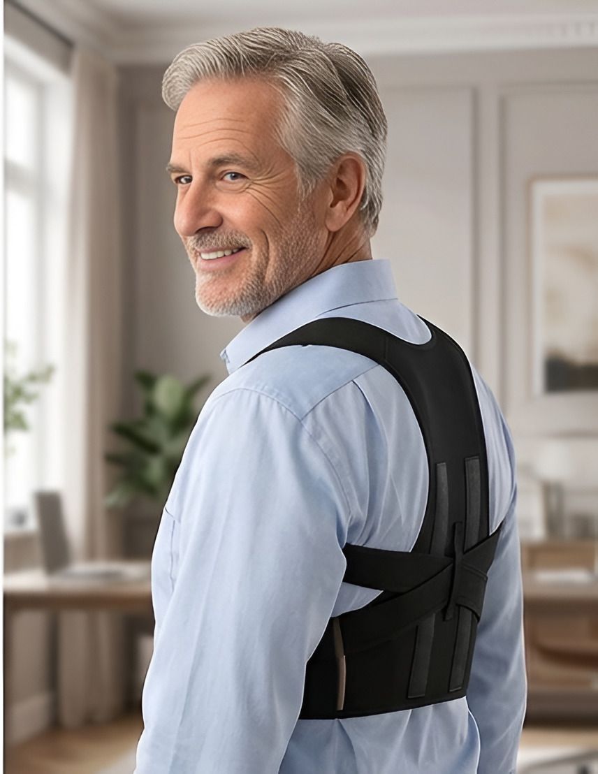 Back Support Belt | Lightweight, Breathable Shoulder Support, Adjustable Size | Posture Corrector-image-20