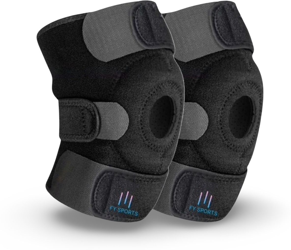 2 Pack Adjustable Knee Cap Support Brace Sports Gym Running Joint Pain Relief Knee Support-image-1