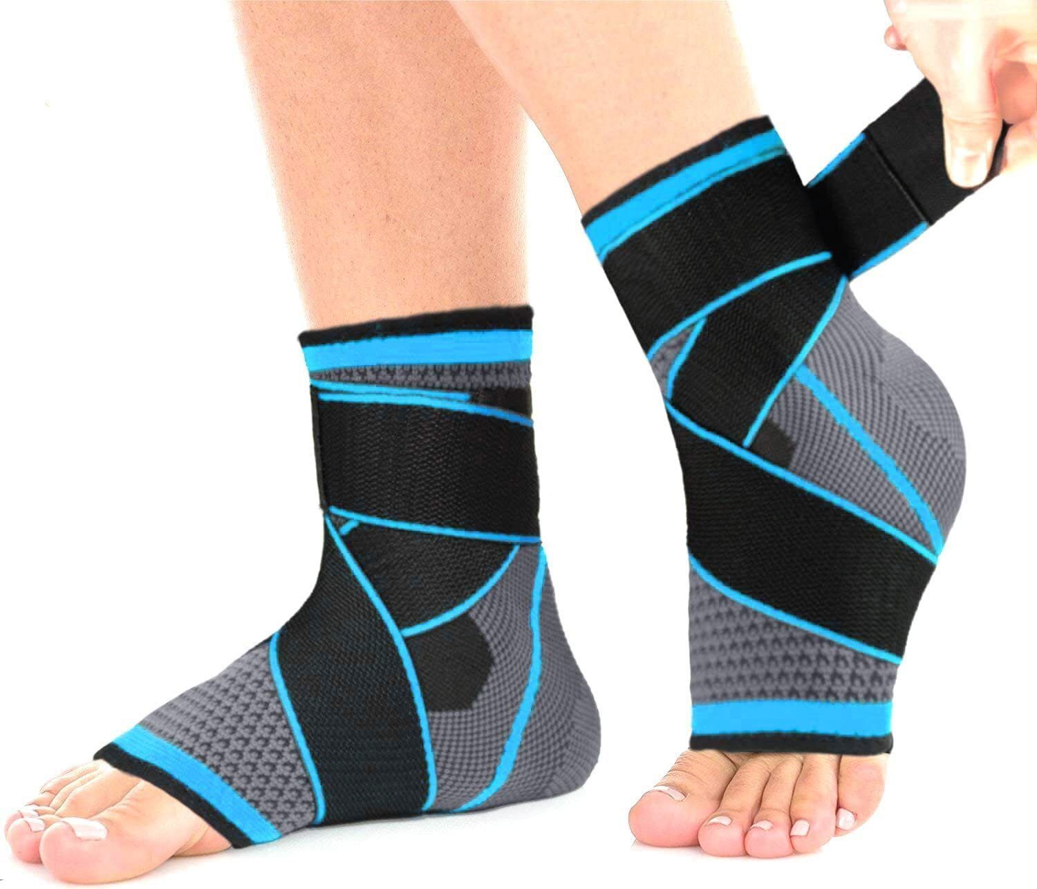 (1pair) Adjustable,Plantar Fasciitis Compression Foot Sleeve for Women Men Ankle Support-image-20