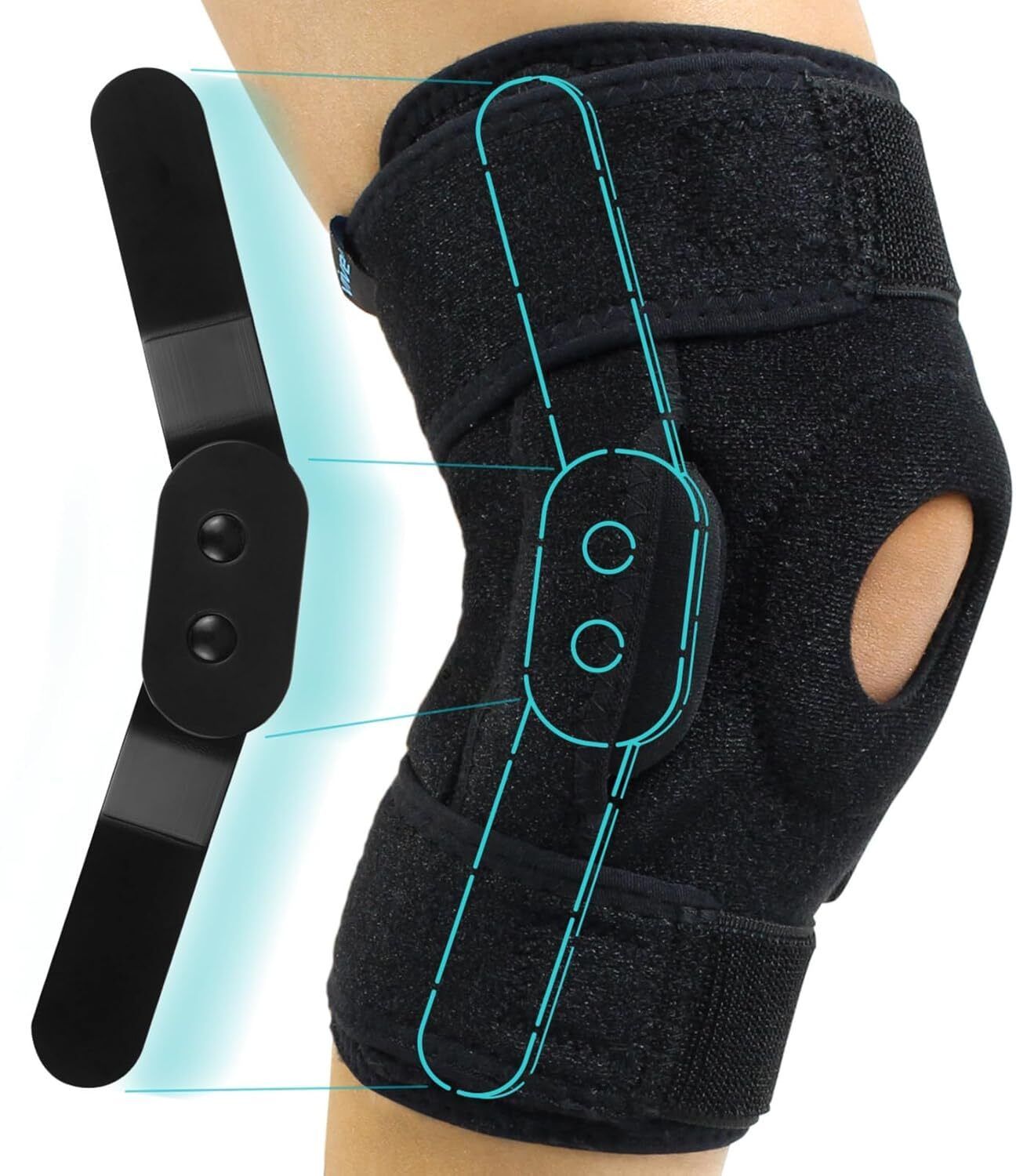 Functional Knee Support Open Patella Hinge Knee Support Knee Cap Support Brace Knee Support-image-17