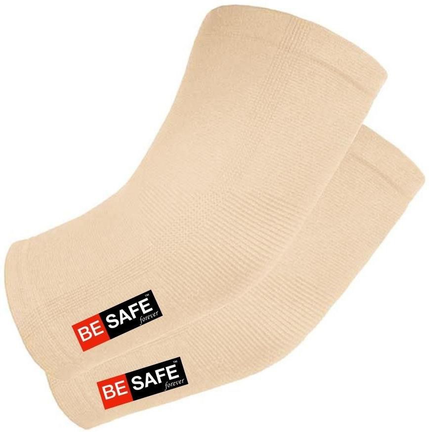 Compression Socks & Elbow Support Guard, Elbow Sleeves Band, Pair, Beige, Medium Elbow Support