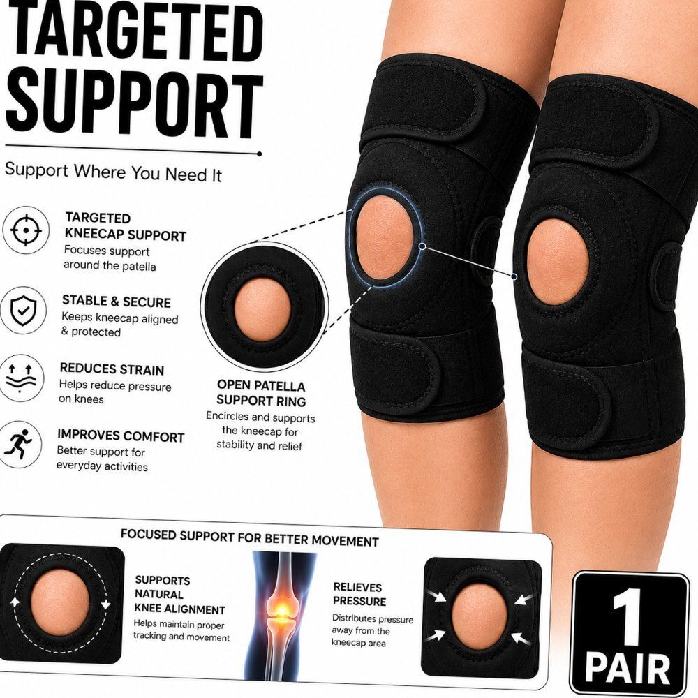 1 Pair Neoprene Flexible Knee Brace for All Ages Running Black Calf Support-image-30