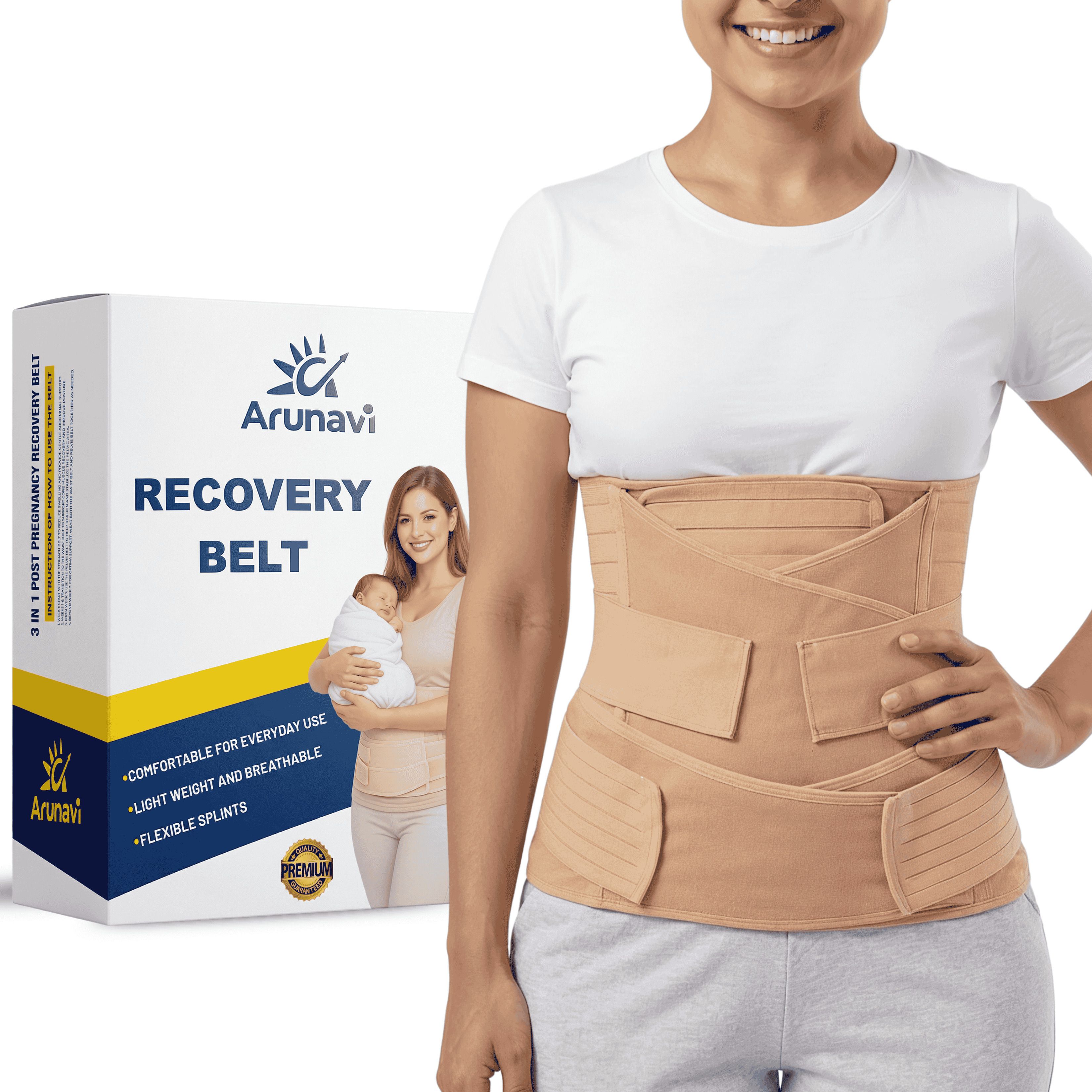 Post Pregnancy Maternity Belt for After Delivery & C-Section Recovery (XL) Abdominal Belt-image-2