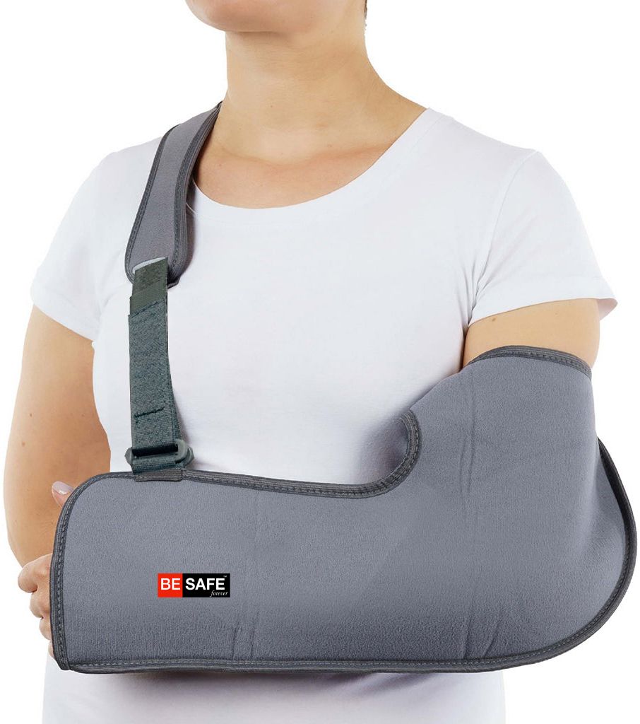 Arm Supporter Arm Sling Pouch Belt, Arm Immobilizer Brace, Large, Grey Hand Support