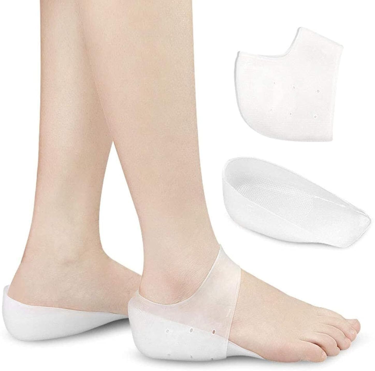 veltrona Invisible Height Increase Socks Heel Pads Silicone Insoles Foot Heel Insole-picture-10