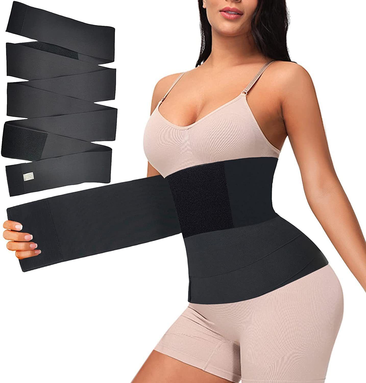 Free Size Waist Belt Elastic Band Weight Loss Flat Belly AbdomenSupport (Black) Abdominal Belt-image-12