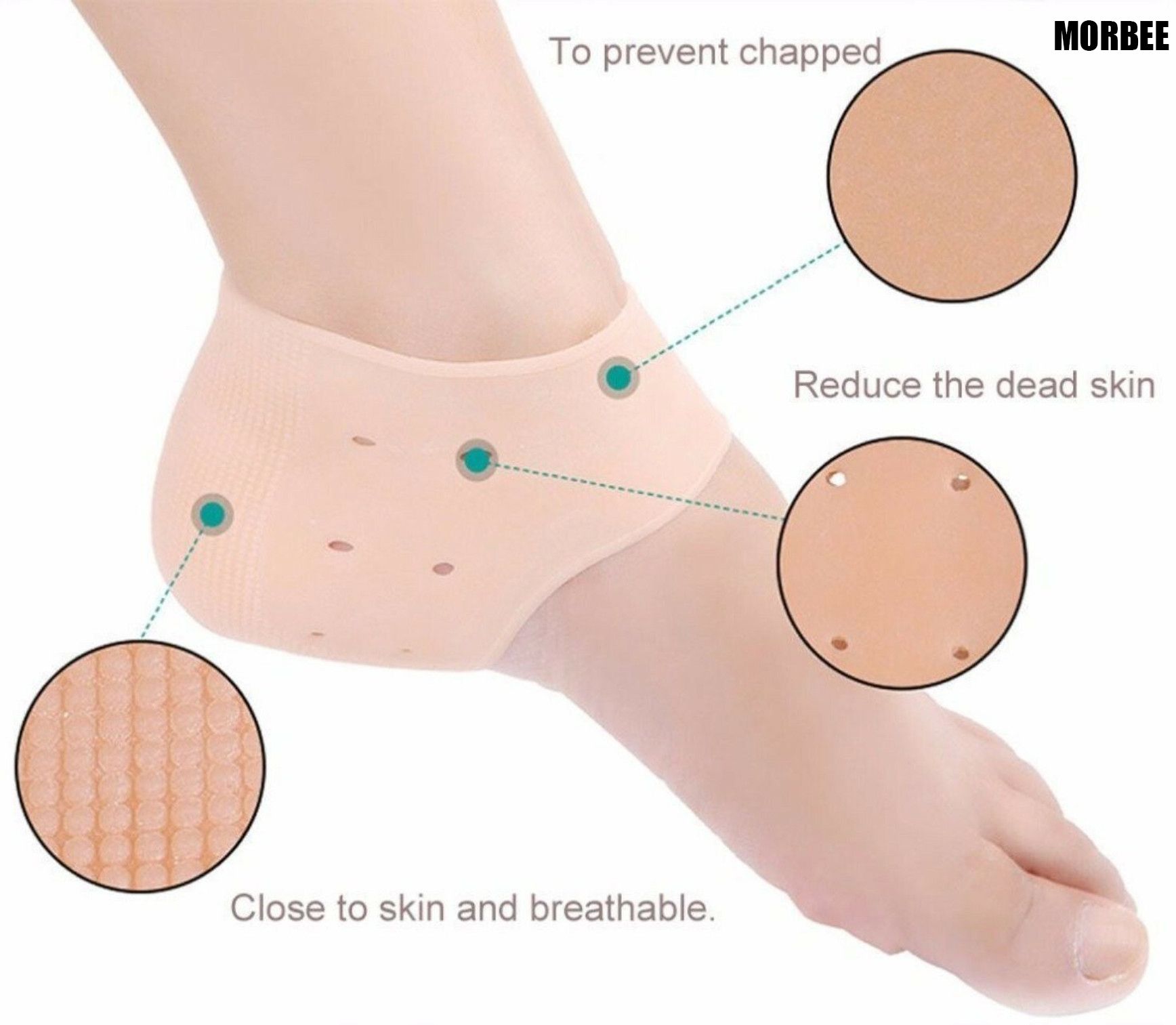 morbee Heel Support dx-k-58 Pad Cup Cushion insoles Inserts pain relief Silicon Insole Ankle Support-picture-20