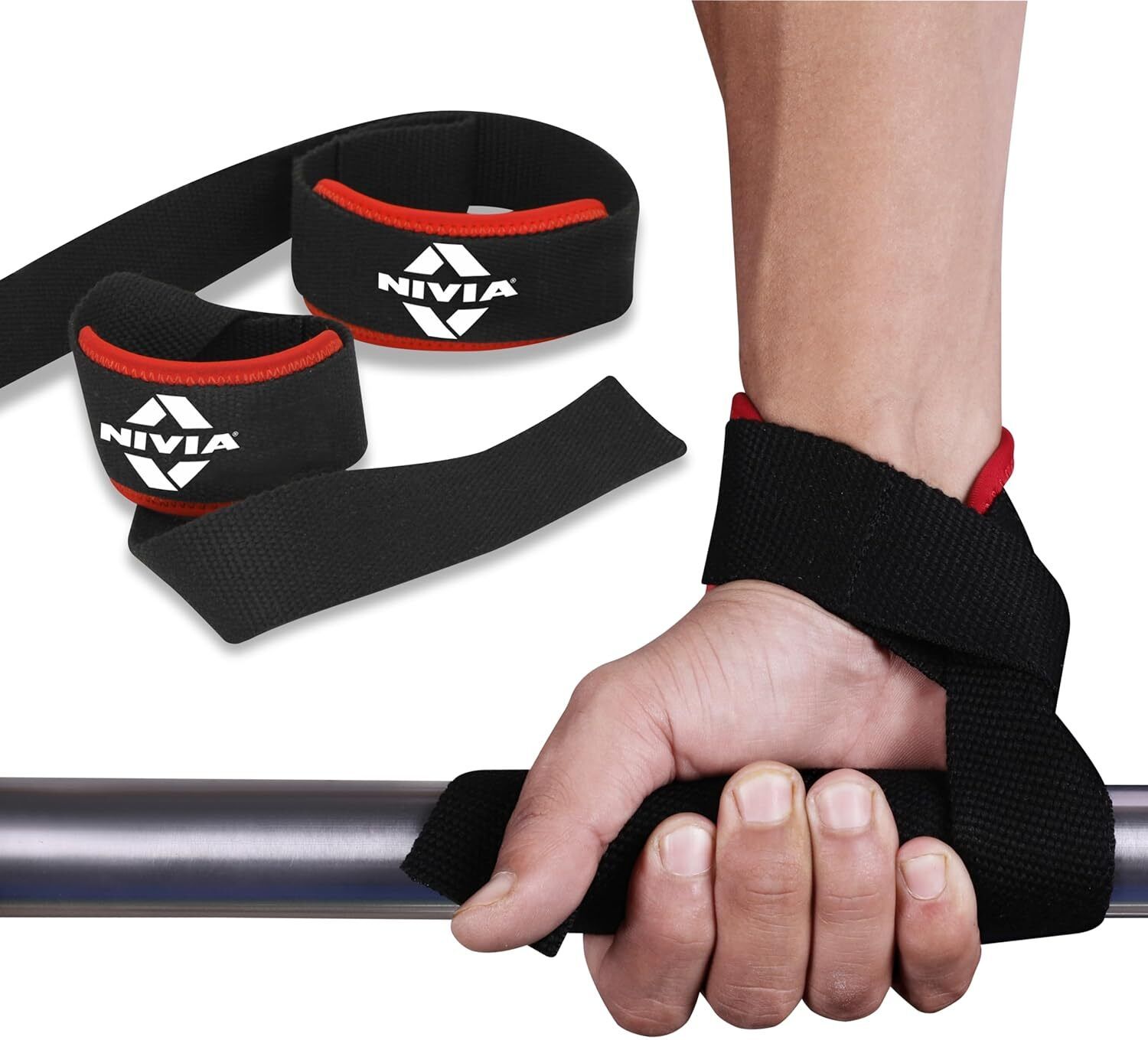 sportsly Weight Lifting Straps with Wrist Support | Neoprene Padded Gym Bar Straps Cordless Anti-Static Wrist Strap-picture-15