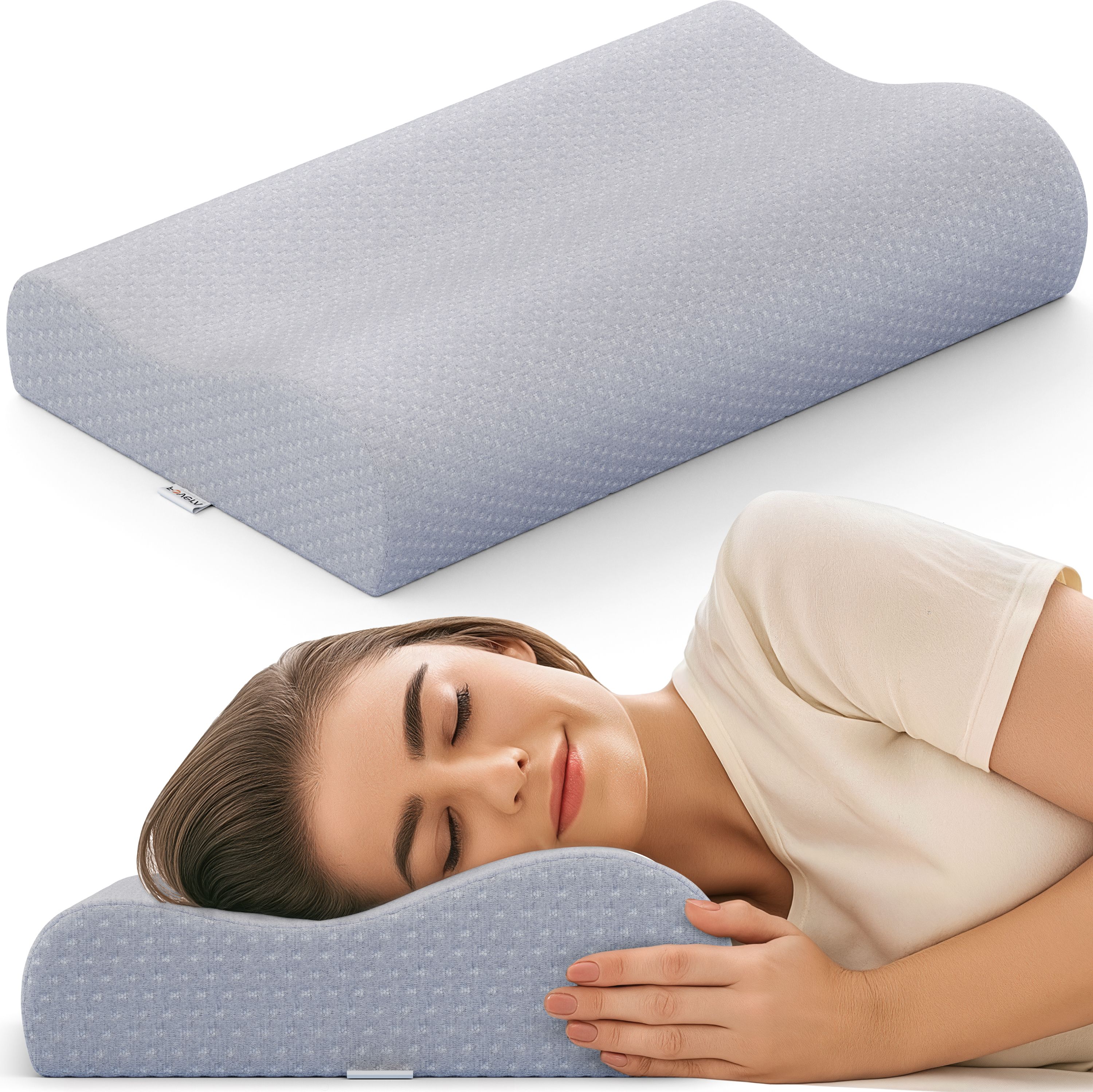 fovera Cool Gel Memory Foam Cervical Pillow for Neck & Shoulder Pain (Standard) Cervical Pillow-picture-18