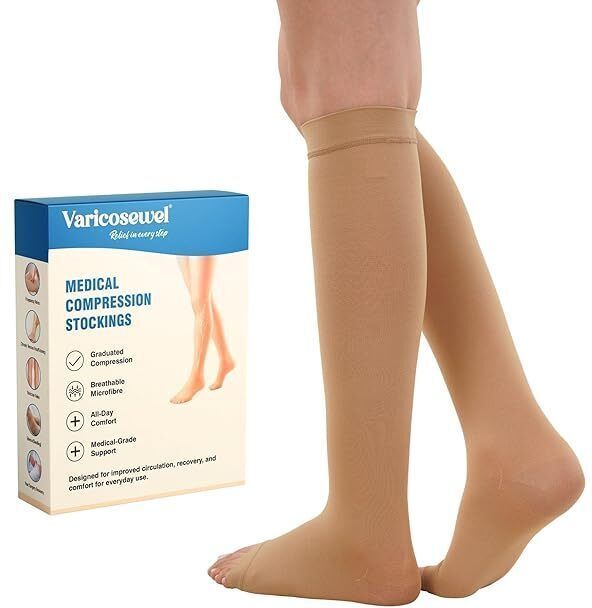 Advanced Microfibre Medical Compression Stockings Class 2(23-32 mmHg) Knee Support-image-3